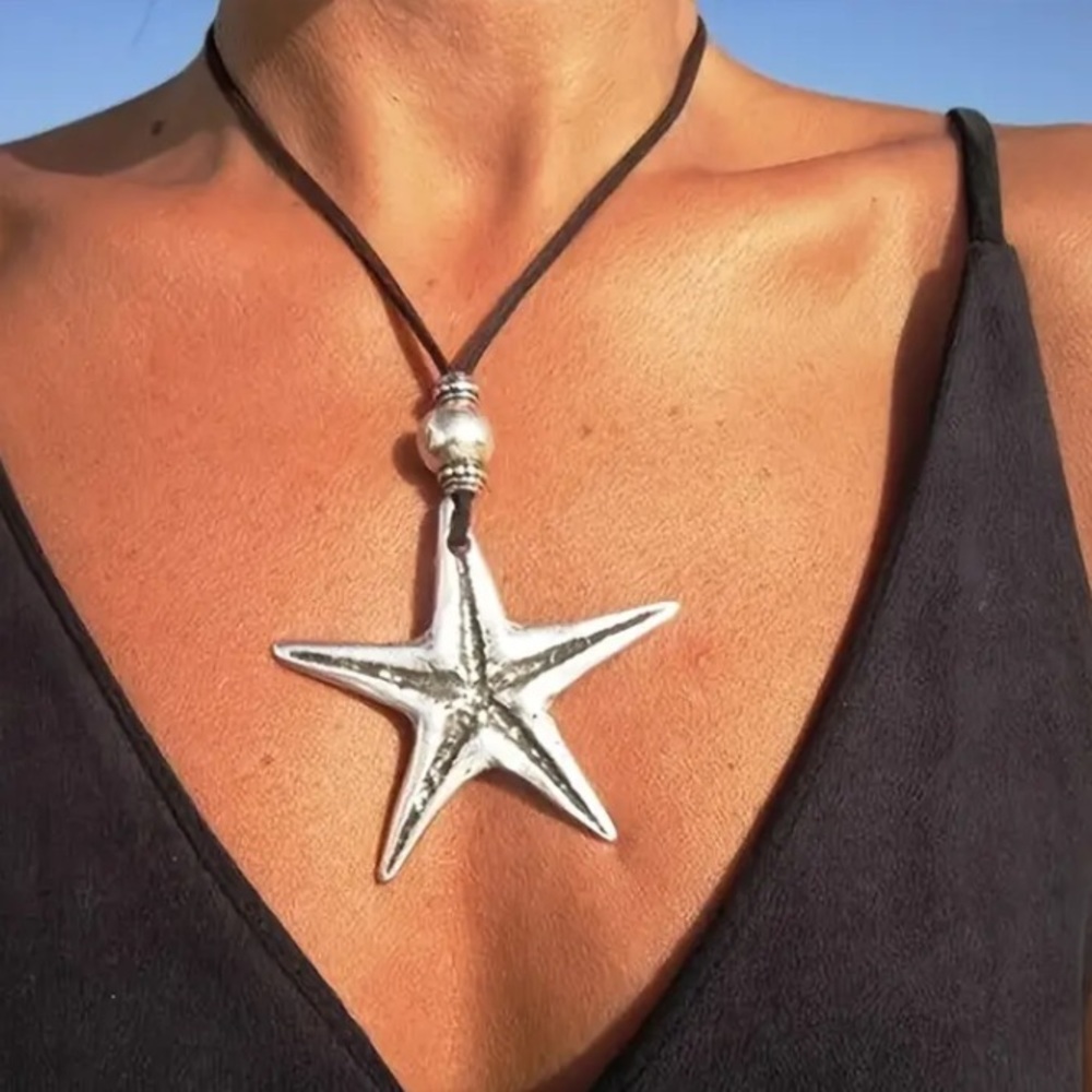 Sea Star & Leather Necklace